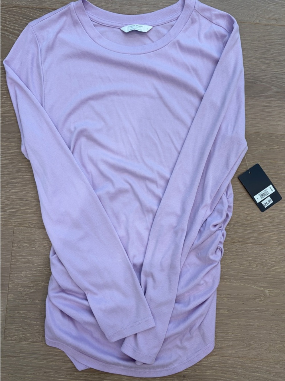 Lucky Brand Long Sleeve Ruched Side Top - Lilac